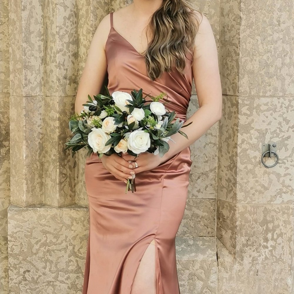 Revelry Size 6 Desert Rose Rory Dress in Satin